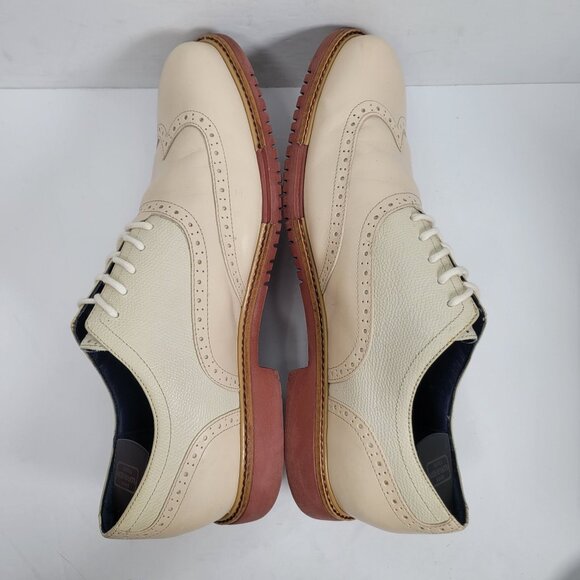 Cole Haan Great Jones Men's Ivory Wingtip Oxford Leather Shoes US Size 12M - Picture 6 of 8
